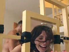 Naked Slut Hogtied And Brutally Facefucked